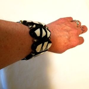 Cool zebra print statement bracelet